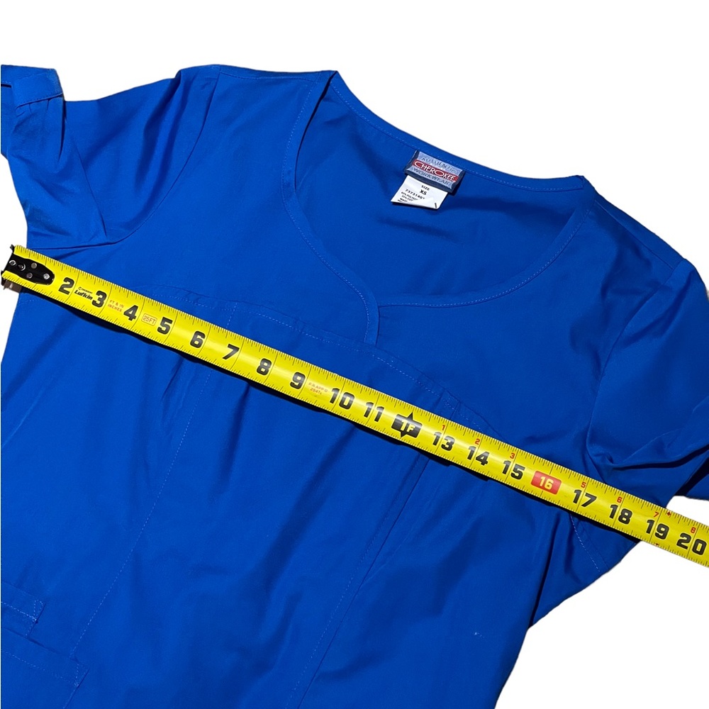 Two Cherokee scrub tops black and blue size XS New - Picture 8 of 12